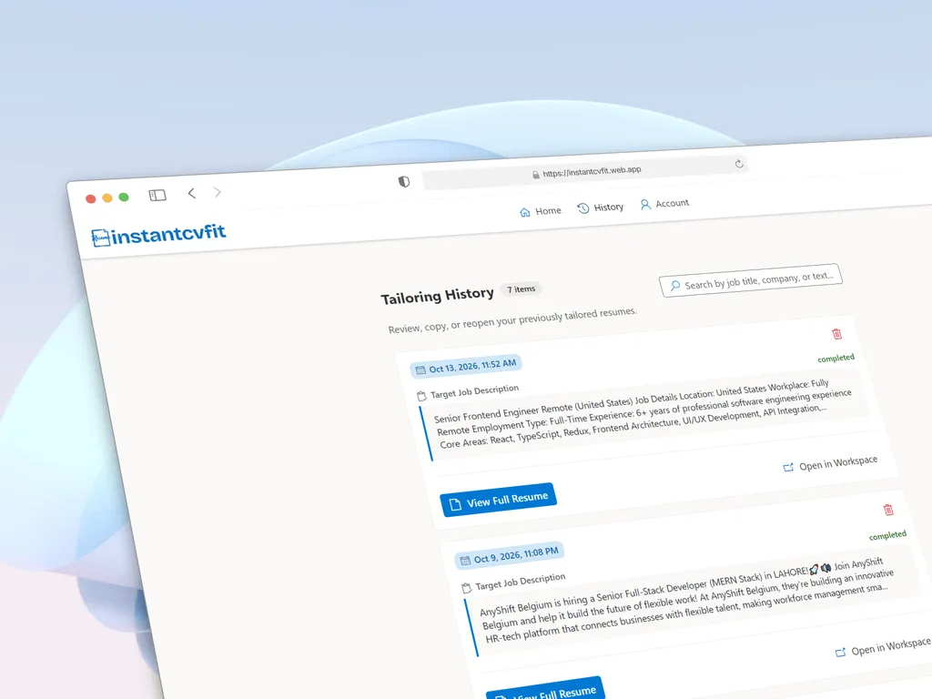 Generation history feature preview