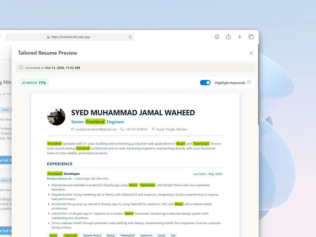 Keyword matching feature preview